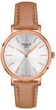 Tissot Everytime Lady Silver Dial Brown Leather Strap Watch for Women - T143.210.36.011.00 Authentic Buy Shop Now