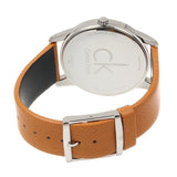 Calvin Klein City Quartz White Dial Light Brown Leather Strap Watch For Men - K2G21138 Authentic Buy Shop Now