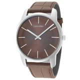 Calvin Klein City Brown Dial Brown Leather Strap Watch for Men - K2G211GK Authentic Buy Shop Now