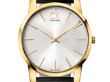 Calvin Klein City Silver Dial Black Leather Strap Watch For Men - K2G21520 Authentic Buy Shop Now