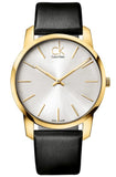 Calvin Klein City Silver Dial Black Leather Strap Watch for Men - K2G21520 Authentic Buy Shop Now