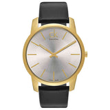 Calvin Klein City Silver Dial Black Leather Strap Watch For Men - K2G21520 Authentic Buy Shop Now