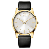 Calvin Klein City Silver Dial Black Leather Strap Watch for Men - K2G21520 Authentic Buy Shop Now