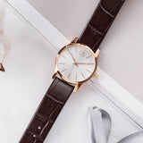 Calvin Klein City White Mother of Pearl Dial Brown Leather Strap Watch for Women - K2G23620 Authentic Buy Shop Now