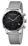 Calvin Klein City Chronograph Black Dial Silver Mesh Bracelet Watch for Men - K2G27121 Authentic Buy Shop Now