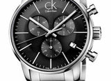 Calvin Klein City Chronograph Black Dial Silver Steel Strap Watch for Men - K2G27143 Authentic Buy Shop Now