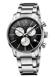 Calvin Klein City Chronograph Black Dial Silver Steel Strap Watch for Men - K2G2714X Authentic Buy Shop Now