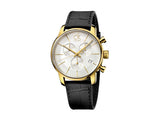 Calvin Klein City Chronograph Silver Dial Black Leather Strap Watch for Men - K2G275C6 Authentic Buy Shop Now