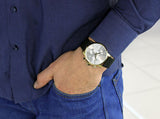 Calvin Klein City Chronograph Silver Dial Black Leather Strap Watch for Men - K2G275C6 Authentic Buy Shop Now