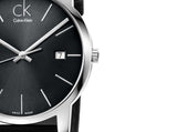 Calvin Klein City Quartz Black Dial Black Leather Strap Watch for Men - K2G2G1C3 Authentic Buy Shop Now