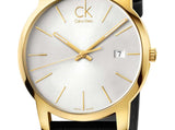 Calvin Klein City Mother of Pearl White Dial Black Leather Strap Watch for Men - K2G2G5C6 Authentic Buy Shop Now