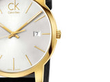 Calvin Klein City Mother of Pearl White Dial Black Leather Strap Watch for Men - K2G2G5C6 Authentic Buy Shop Now