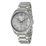 Calvin Klein Masculine Chronograph White Dial Silver Steel Strap Watch for Men - K2H27126 Authentic Buy Shop Now