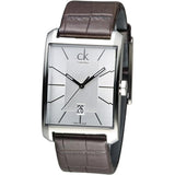 Calvin Klein Window Silver Dial Brown Leather Strap Watch for Men - K2M21126 Authentic Buy Shop Now