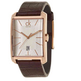 Calvin Klein Window Silver Dial Brown Leather Strap Watch for Men - K2M21620 Authentic Buy Shop Now
