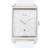 Calvin Klein Window White Dial White Leather Strap Watch for Women - K2M23120 Authentic Buy Shop Now