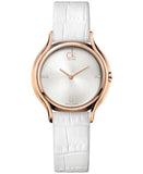 Calvin Klein Skirt White Dial White Leather Strap Watch for Women - K2U236KW Authentic Buy Shop Now