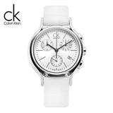 Calvin Klein Skirt White Dial White Leather Strap Watch for Women - K2U291L6 Authentic Buy Shop Now