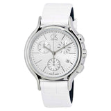 Calvin Klein Skirt White Dial White Leather Strap Watch for Women - K2U291L6 Authentic Buy Shop Now