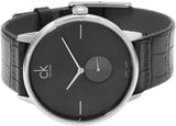 Calvin Klein Accent Black Dial Black Leather Strap Watch for Men - K2Y211C3 Authentic Buy Shop Now