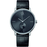 Calvin Klein Accent Black Dial Black Leather Strap Watch for Men - K2Y211C3 Authentic Buy Shop Now