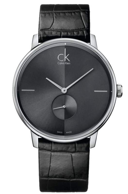 Calvin Klein Accent Black Dial Black Leather Strap Watch for Men - K2Y211C3 Authentic Buy Shop Now