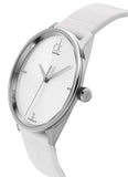 Calvin Klein Accent Silver Dial White Leather Strap Watch for Men - K2Y2X1KW Authentic Buy Shop Now