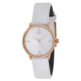 Calvin Klein Accent White Dial White Leather Strap Watch for Women - K2Y2Y6KW Authentic Buy Shop Now