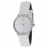 Calvin Klein Accent White Dial White Leather Strap Watch for Women - K2Y2Y1K6 Authentic Buy Shop Now