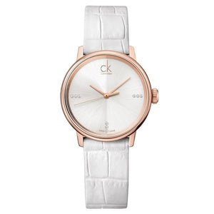 Calvin Klein Accent White Dial White Leather Strap Watch for Men - K2Y2X6KW Authentic Buy Shop Now