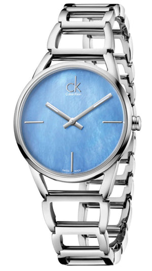 Calvin Klein Stately Blue Mother of Pearl Dial Silver Steel Strap Watch for Women - K3G2312N Authentic Buy Shop Now