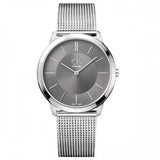 Calvin Klein Minimal Grey Dial Silver Mesh Bracelet Watch for Men - K3M21124 Authentic Buy Shop Now
