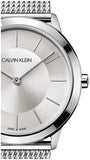 Calvin Klein Minimal White Dial Silver Mesh Bracelet Watch for Men - K3M22126 Authentic Buy Shop Now