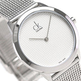 Calvin Klein Minimal White Dial Silver Mesh Bracelet Watch for Women - K3M2212Y Authentic Buy Shop Now