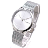 Calvin Klein Minimal Silver Dial Silver Mesh Bracelet Watch for Women - K3M2212Z Authentic Buy Shop Now