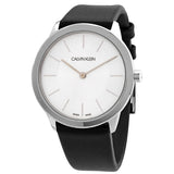 Calvin Klein Minimalist White Dial Black Leather Strap Watch for Men - K3M211C6 Authentic Buy Shop Now