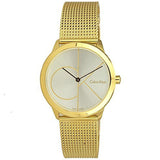 Calvin Klein Minimal Silver Dial Gold Mesh Bracelet Watch for Women - K3M22526 Authentic Buy Shop Now