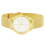 Calvin Klein Minimal Silver Dial Gold Mesh Bracelet Watch for Women - K3M22526 Authentic Buy Shop Now