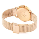 Calvin Klein Minimal Black Dial Rose Gold Mesh Bracelet Watch for Men - K3M22621 Authentic Buy Shop Now