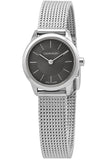 Calvin Klein Minimal Grey Dial Silver Mesh Bracelet Watch for Women - K3M23124 Authentic Buy Shop Now