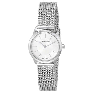 Calvin Klein Minimal White Dial Silver Mesh Bracelet Watch for Women - K3M23126 Authentic Buy Shop Now
