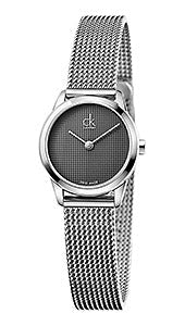 Calvin Klein Minimal Grey Dial Silver Mesh Bracelet Watch for Women - K3M2312X Authentic Buy Shop Now