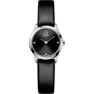 Calvin Klein Minimal Black Dial Black Leather Strap Watch for Women - K3M231CS Authentic Buy Shop Now