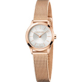 Calvin Klein Minimal White Dial Rose Gold Mesh Bracelet Watch for Women - K3M23626 Authentic Buy Shop Now