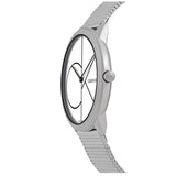 Calvin Klein Minimal White Dial Silver Mesh Bracelet Watch for Men - K3M5115X Authentic Buy Shop Now
