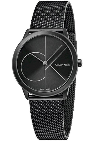 Calvin Klein Minimal Black Dial Black Mesh Bracelet Watch for Women - K3M5245X Authentic Buy Shop Now