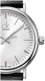 Calvin Klein Surround Silver Dial Black Leather Strap Watch for Men - K3W211C6 Authentic Buy Shop Now