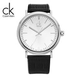 Calvin Klein Surround Silver Dial Black Leather Strap Watch for Men - K3W211C6 Authentic Buy Shop Now