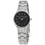 Calvin Klein Simplicity Black Dial Silver Steel Strap Watch for Women - K4323130 Authentic Buy Shop Now