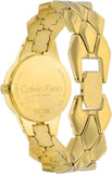 Calvin Klein Snake Silver Dial Yellow Gold Steel Strap Watch For Women - K6E23546 Authentic Buy Shop Now